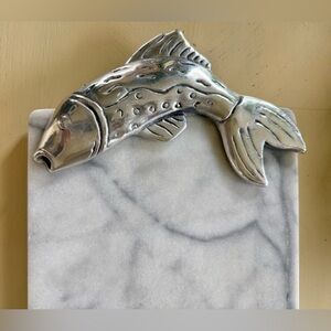 Classic Marble serving tray with fish handles.